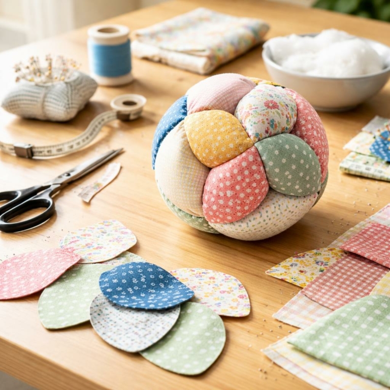 Coudre une balle puzzle en patchwork — tutoriel pas à pas